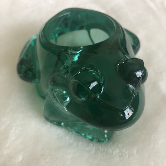 Vintage Indiana Glass “Spanish Green” Frog Votive Candle Holder — #07138 - Picture 3 of 9